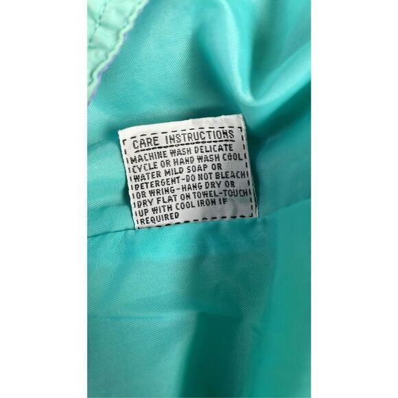 BE IN THE CURRENT SEEN Vintage 1980s Teal Purple Nylon WindBreaker Jacket SZ 22 - Picture 13 of 14